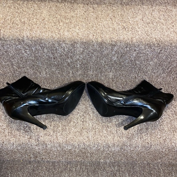 ♠️GUC Nine West Manmade Upper Black Platform Heeled Dress Booties - Picture 13 of 13